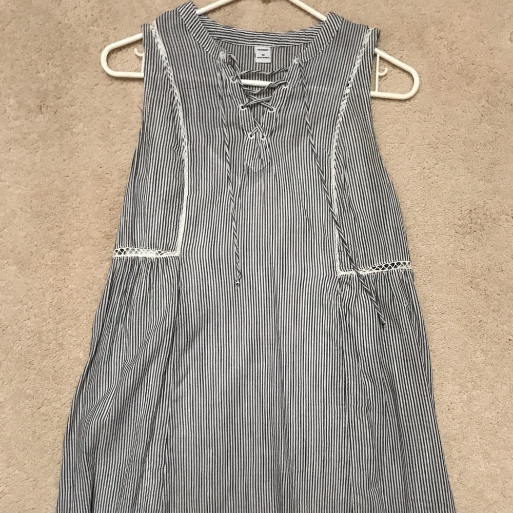 Old Navy Navy/white striped dress